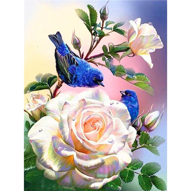 Volle 5D-Diamant-Malerei, hübsche Blumen, DIY-Diamant-Stickerei, Diamant-Mosaik, Kreuzstich-Set, Heimdekoration, Geschenk