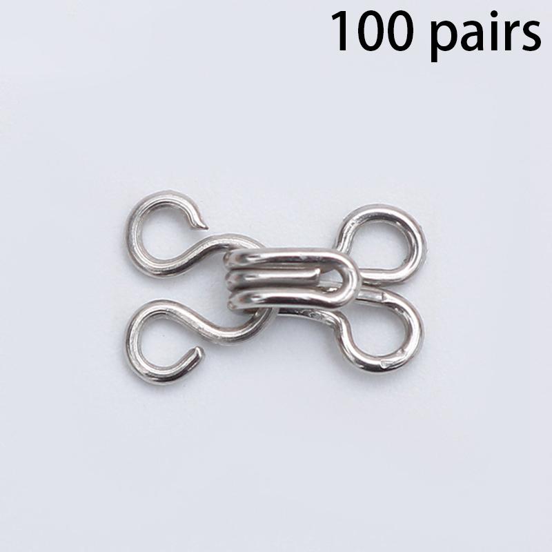

100Pcs Sewing Hook And Eye Latch Set 11.5-17Mm Large Hooks And Eyes Closure For Bra Clothing Trousers Skirt Sewing Diy Craft as the picture