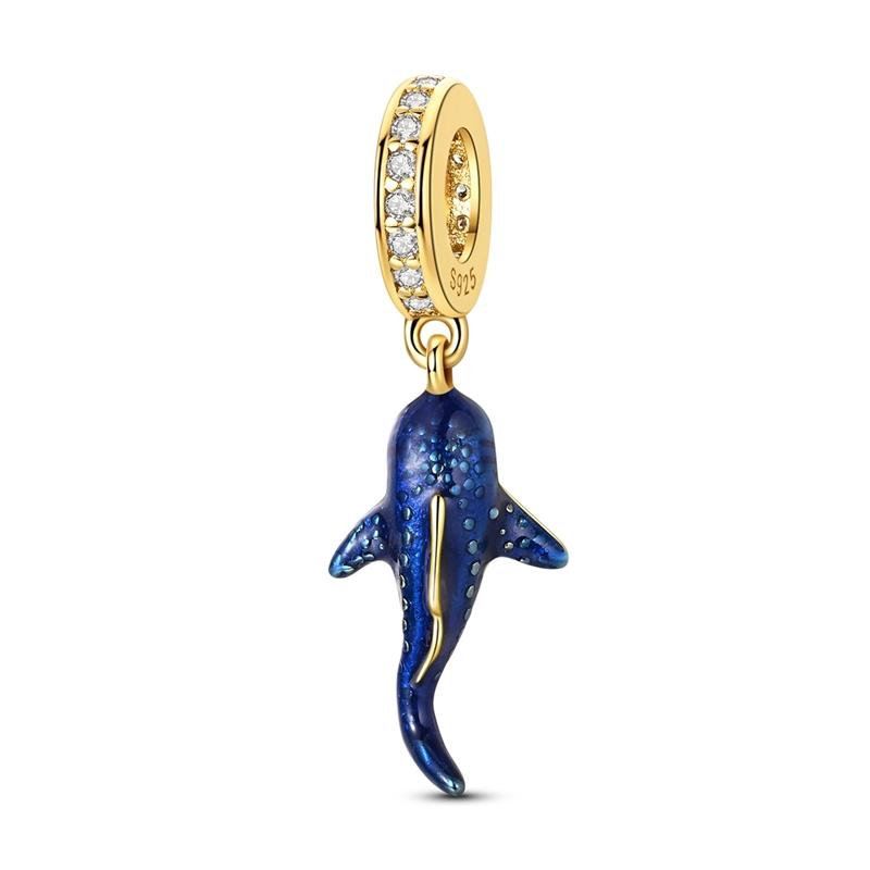 Summer Series Original 925 Sterling Silver Charms Bead Blue Marine Life Pendant Fit Original Bracelet For Women Jewelry Gift