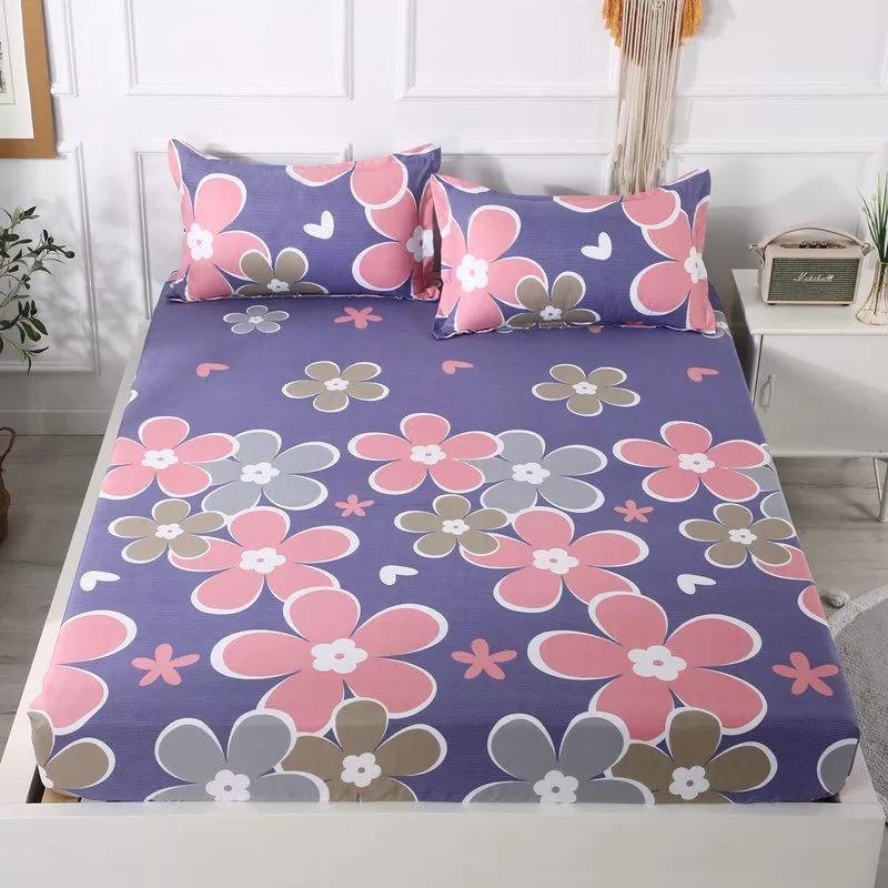Print Flower Strawberry Bed Cover Dustproof Fabric Bedspread Protective Mattress