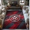 Sheffield United Football Print Crystal Velvet Rug, Comfortable Water Absorbent Non Slip Indoor Floor Carpet