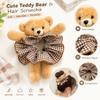 Gingham Plush Bear Scrunchie Scrunchie Hair Accessory Plush Hair Band  Ear Fluffy Ponytail Holder