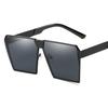 Top Oversized Flat Lens Square Sunglasses Men Women Fashion Metal Large Glasses