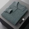 Autumn And Winter Cashmere Sweater Men'S Lapel Neck Pullover T-Shirt Polo Neck 100 Pure Wool Knitted Long-Sleeved Fashion Sweater