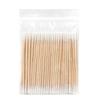 100Pcs Chlorine-Free Double-end Wood Cotton Swab  Eyelash Extension Glue Removing Tools