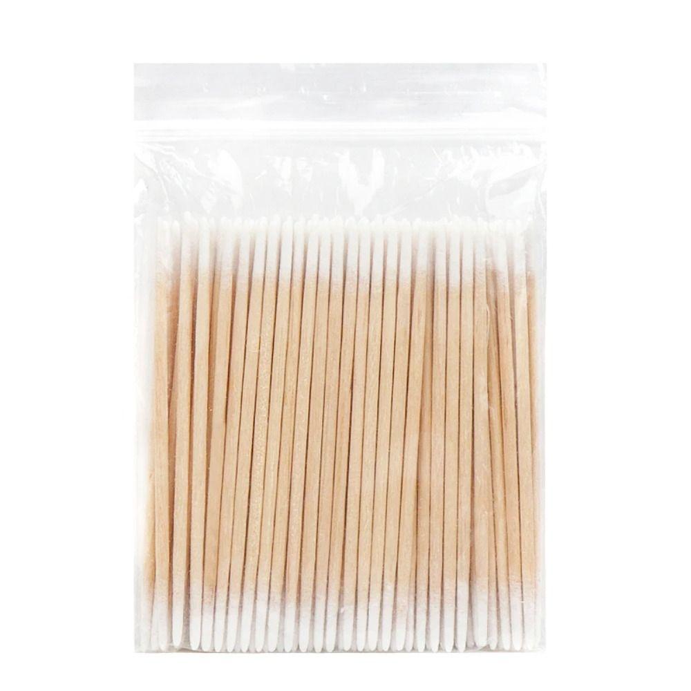 100Pcs Hypoallergenic Double-Tipped Cotton Buds  Eyelash Extension Glue Removing Tools