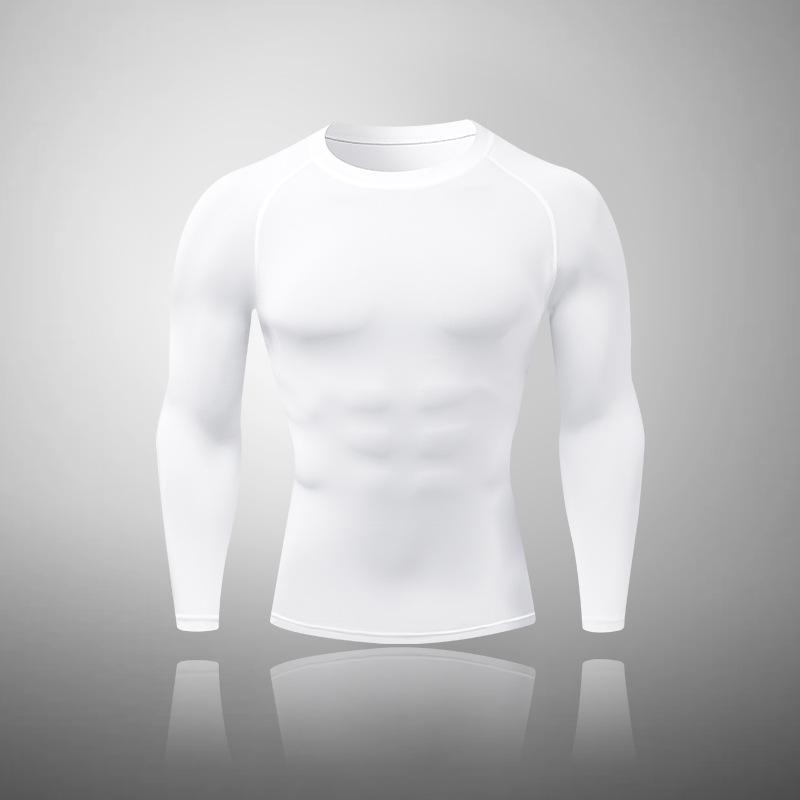 Men's High-Elastic Compression Sports Leggings: Quick-Dry, Long Pants for Running, Basketball & Fitness.