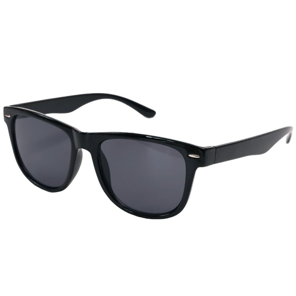 [FashionBerry] 1. Black X Smoke Half Sunglasses for Men, 99% UV Protection (UV400), Wellington Style, Light Blue Lenses, Lightly Tinted Lenses,