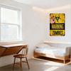 Vintage Rusty Zombie Warning Metal Tin Sign Yellow Black Biohazard Hand Horror Humor Home Bar Man Cave Decor