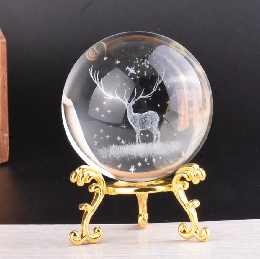 Four-Leaf Clover Glass Crystal Ball Ornament - Friendship Home Decor & Gift for Birthdays