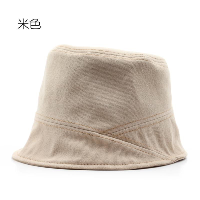 

Fashion autumn and winter solid color light board plain shade bucket hat outdoor sports shade leisure bucket hat бежевий