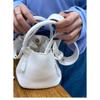 New Macaron Lychee Pattern Soft Leather Bucket Bag Casual Versatile Hand Carry Vegetable Basket One Shoulder Messenger Bag Mini
