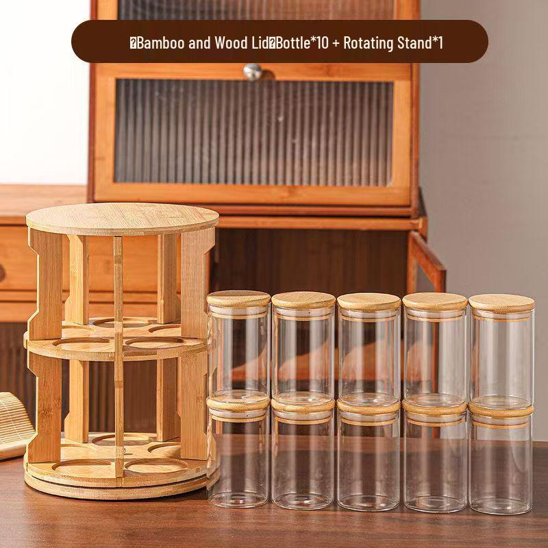 High Borosilicate Glass Kitchen Storage Jar Set - Transparent, Dustproof, Sealed Dispenser.