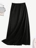 Women Elastic High Waist Satin Zipper Back Mermaid Hem Casual Comfort Skirt Elegant Chic Luxury Fashion Solid Silk Fabric With No Wrinkle