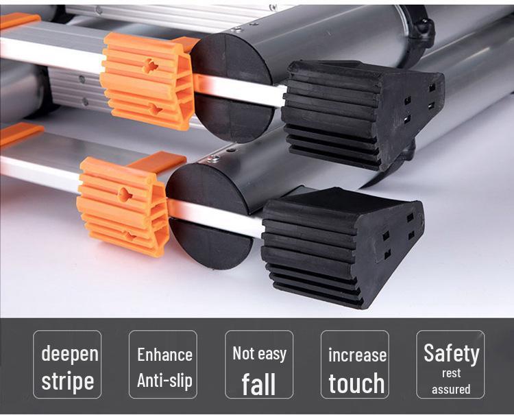 Aluminum Alloy Telescopic Folding Extension Ladder, Multifunctional A-Frame Design, Portable & Thickened for Engineering Use, Free Shipping