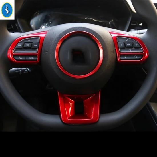 Steering Wheel Bottom Frame Cover Trim For MG ZS MG HS MG3 MG5 MG6 RX5 2017 - 2024 Red / Carbon Fiber Look Interior Accessories