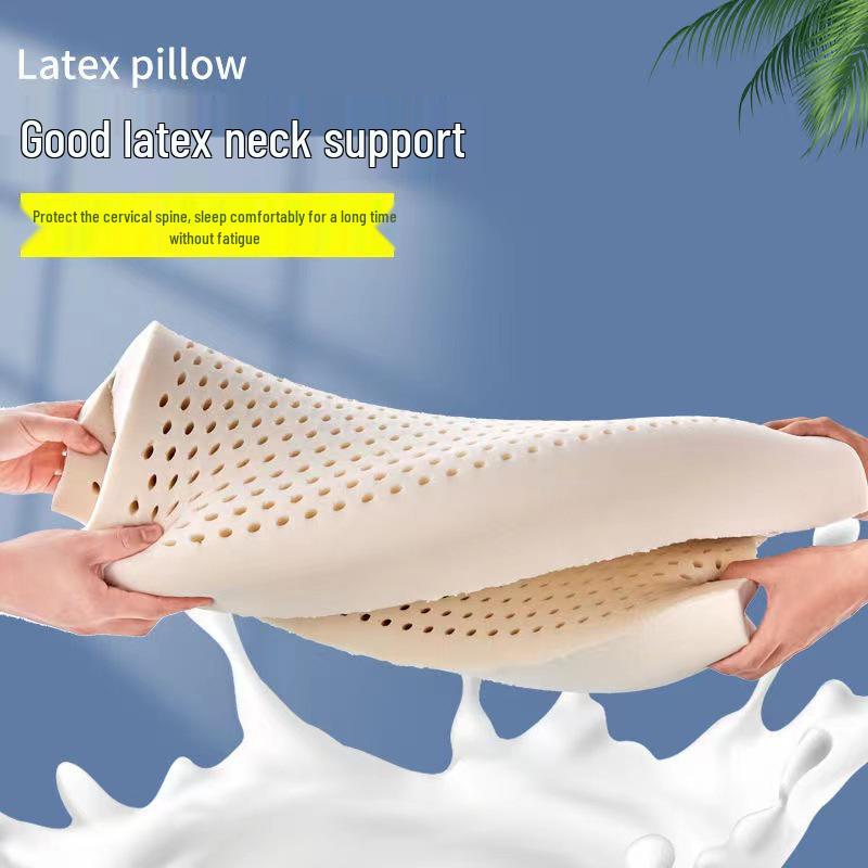 Gesundheitskissen aus thailändischem Naturlatex – Memory-Schaumkern, hohe Rückstellkraft, formstabil, superweicher Baumwollbezug.