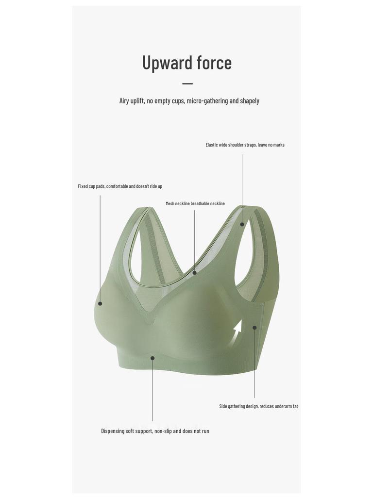 Seamless Plus Size Anti-Sag Sports Bra: Shockproof, Side Support, Bust Minimizing Vest