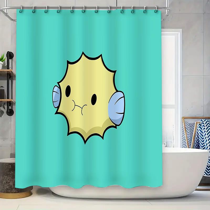

Cute Fish Shower Curtain Ocean Sea Animal Bathroom Decor Waterproof Fabric Liner Set W60H190(CM)-1 Pcs