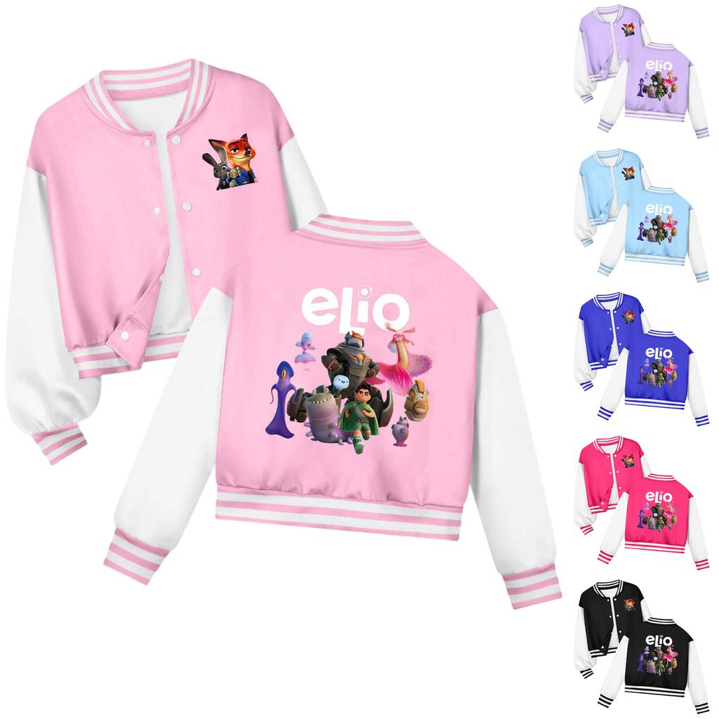 Kids' Fashionable Casual Long-Sleeved Hooded Print Jacket