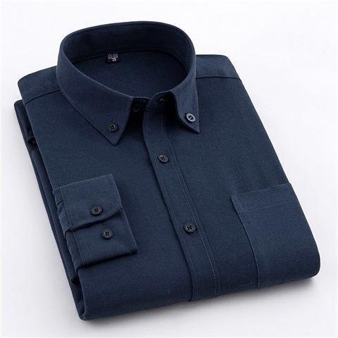 

Solid color shirt men s long-sleeved youth Oxford spinning shirt casual versatile work tooling no-ironing shirt 5XL