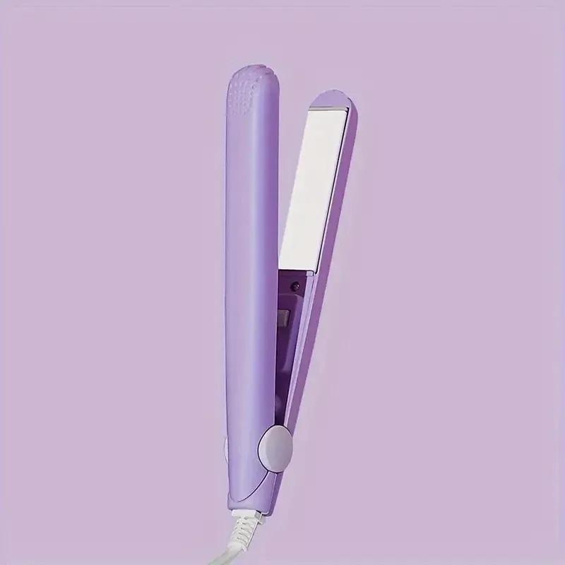 Mini Fast Heating Hair Straightener Colorful Plywood Bang Clip Dual-use for Curly and Straight Hair Portable Curling Iron