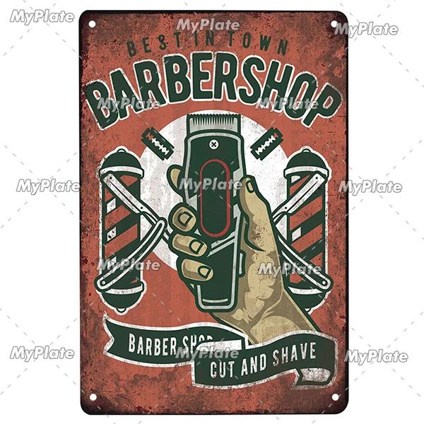 BARBER Tin Sign Metal Sign Retro Plaque Home Decor Metal Vintage Man Cave Bar Pub Club Home Wall Decoration