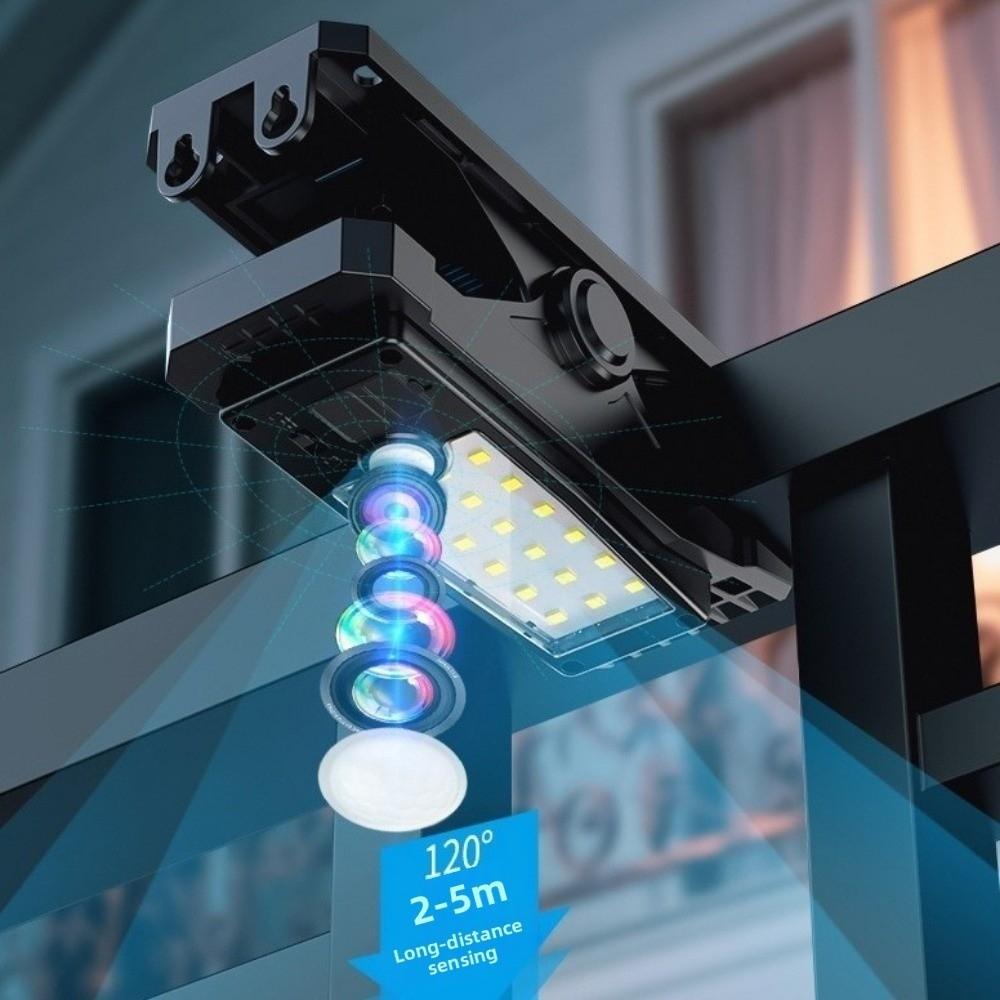 Clip On Solar Clip-on Lamp Smart Sensor 3 Modes Garden Wall Light Human Body Induction Solar Powered Solar Fence Light Deck