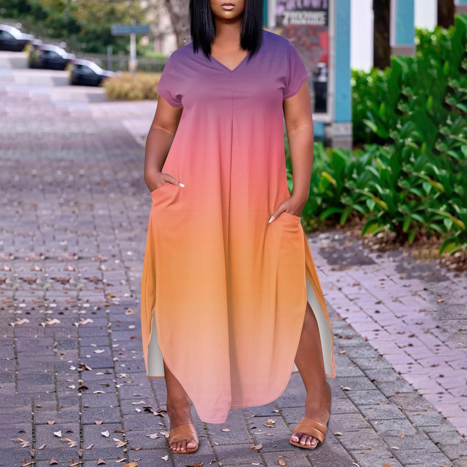 

Женское повседневное платье с коротким рукавом и круглым вырезом больших размеров Temperament XXXXXL розовый