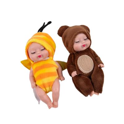 Cute Animal Baby Doll 3.5Inch Deer/Bee/Bear Sleep Baby Simulated Reborn Doll Toy