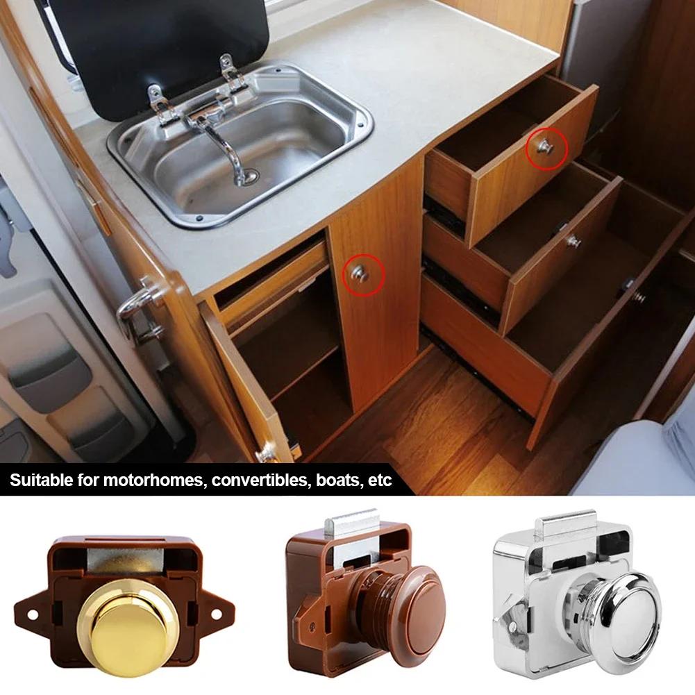 Schlüssellose RV-Schrankschlösser, Schranktürverschlüsse, Schubladenschlösser, schlüsselloser Knopf aus Zinklegierung für Wohnmobile, Wohnmobile, Wohnwagen