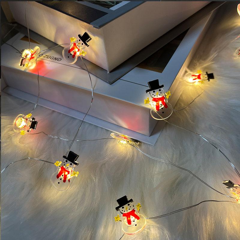 2meters 20lights Christmas String Lights Santa Claus Snowman Snowflake LED Light String Christmas Party Supplies Xmas Home Decor