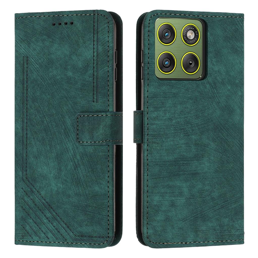 For Motorola Edge 70 5G Stand Case Imprinted Lines Leather Phone Cover