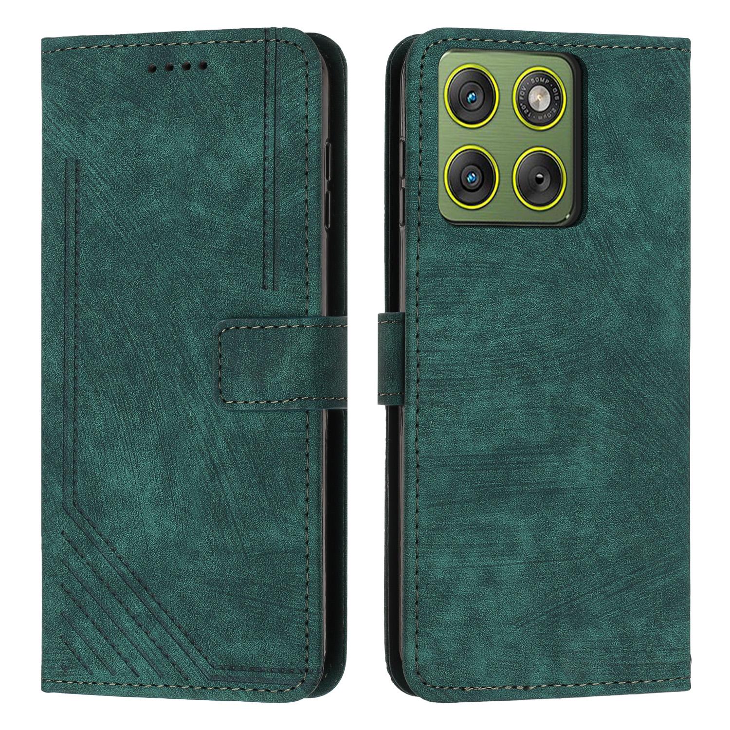 For Motorola Edge 70 5G Stand Case Imprinted Lines Leather Phone Cover