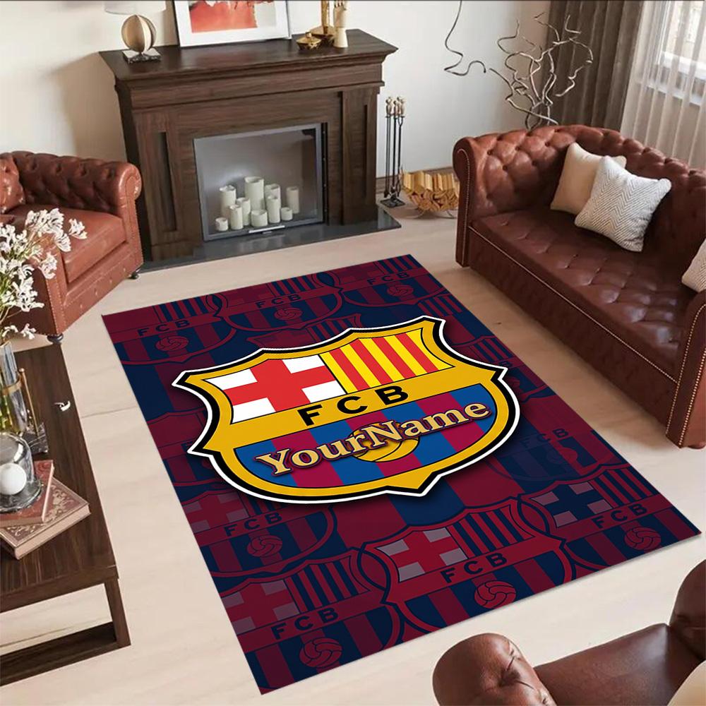 Fc Barcelona Customizable Name Area Rug Design for Bedrooms Hallway Foyer Living Rooms Anti-slip Rug Anime Office Decor