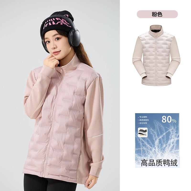 

New light down jacket for women s autumn and winter couple thin stand-up collar thickened graphene thermal jacket for men 2XL