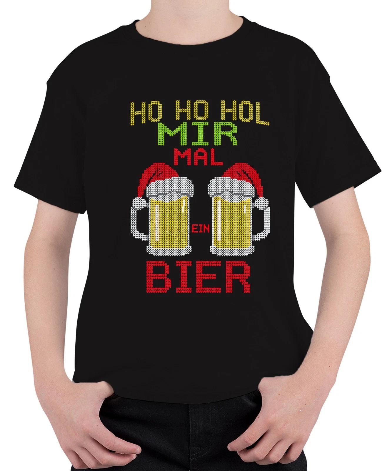 Ho Ho hol mir mal ein Bier Weihnachtsstrick Bierkrug Bierliebhabe Unisex Kinder L