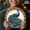 Metal Peacock Wall Art Blue Gold Home Decor Handmade Craft Ornament