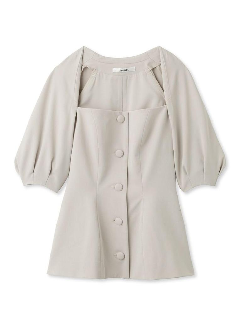 Snidel Peplum Puff Blouse SWFB241137 IVR Women's