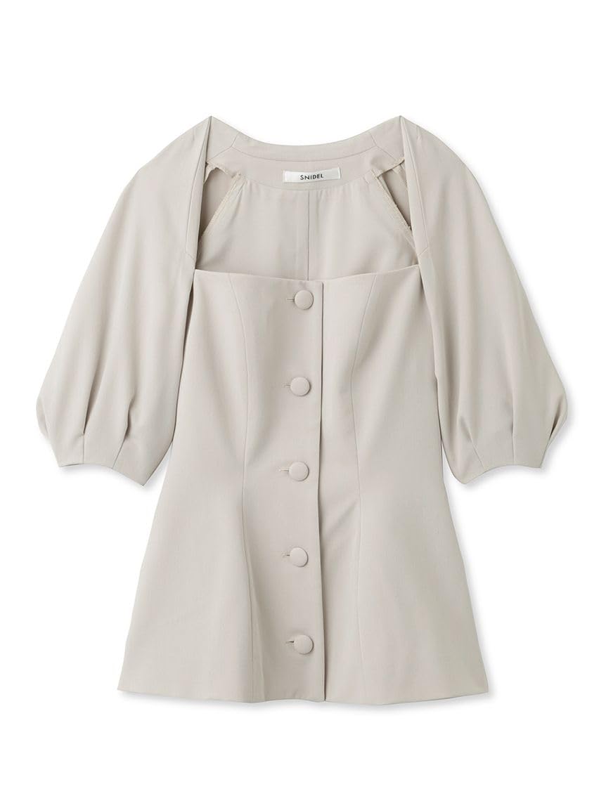 

Snidel Peplum Puff Blouse SWFB241137 IVR Women s