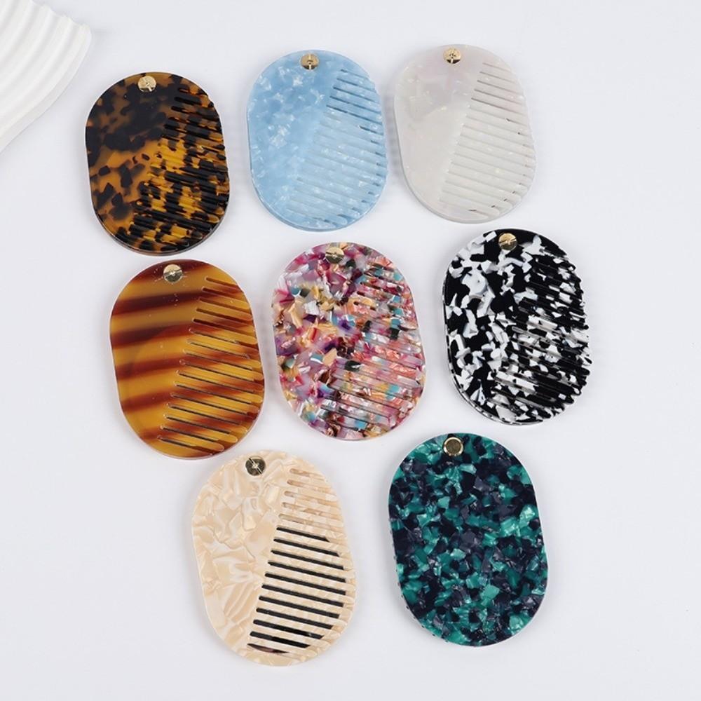 Anti-Static Folding Hair Brush Mini Acetate Makeup Mirror Portable 2-in-1 Comb Mirror  Student Use