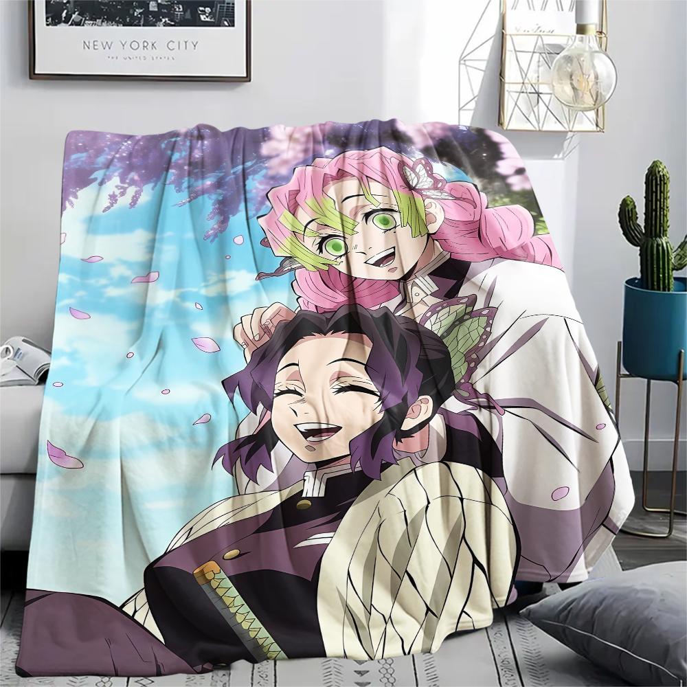 Shinobu Kocho Print Flannel Blanket,High quality Comfortable for All Seasons,Home Decor,Warmth and Comfort,Perfect for Christmas Gifts