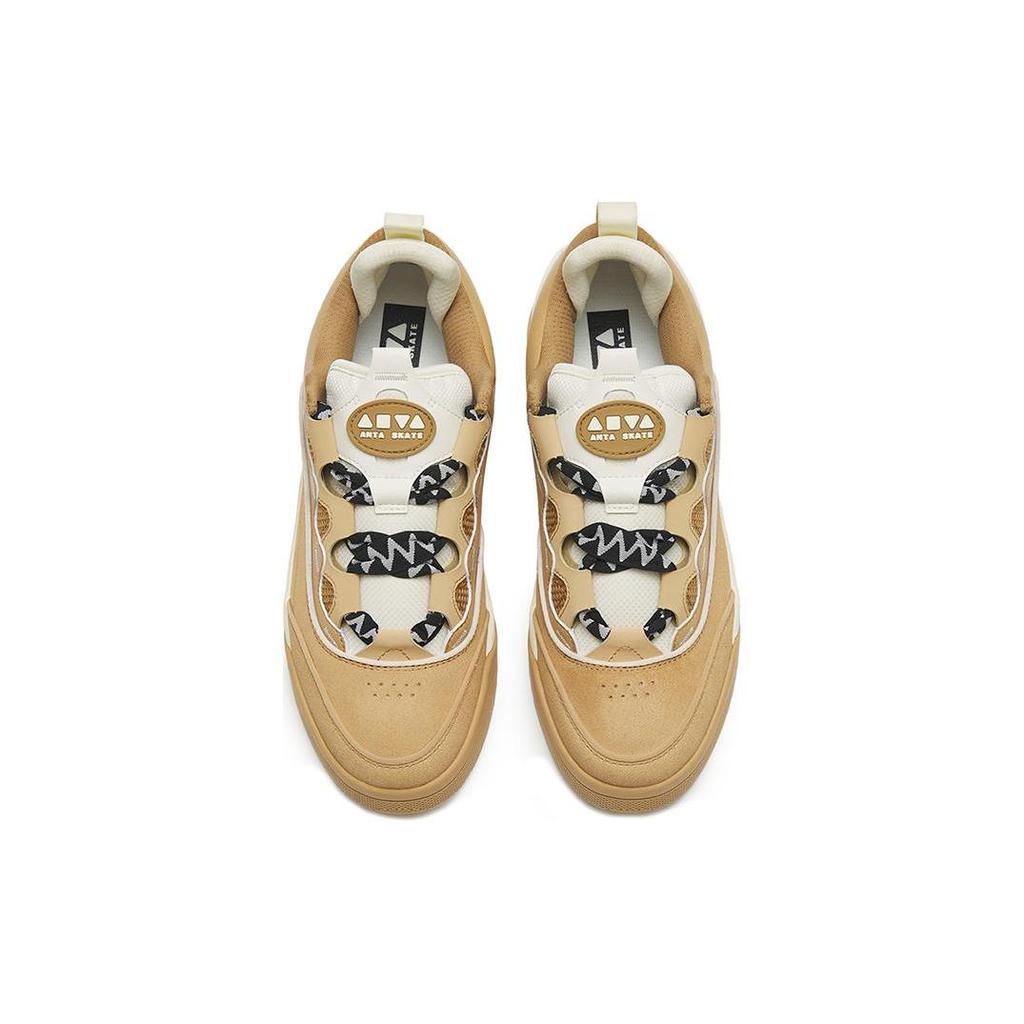 Anta Jie Ao Puffy Shoes Slip Resistant Cushioning Breathable Low top Skateboard Shoes Women's Tawny 122248053-4