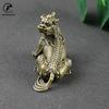 Antique Bronze Chinese Myth Beast Qi Lin Statue Miniature Figurines Desktop Ornaments Home Car Decorations Copper Crafts Gifts