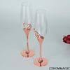 2pcs 6.76oz Crystal Glass Champagne Flutes Wedding Glasses For Bride & Groom Toasting Cups Gift Sets For Couples Handmade Glass Engagement Wedding Ann