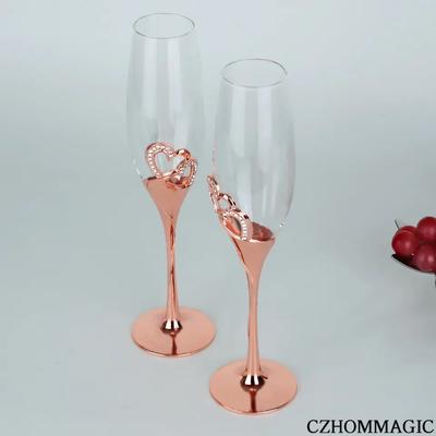 2 Stück 6,76 Unzen Kristallglas Champagnerflöten Hochzeitsgläser für Braut und Bräutigam Toastbecher Geschenksets für Paare Handgemachtes Glas Verlobung Hochzeit Ann