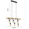 Black Wooden Art Pendant Lamp with 3 or 6 Heads for Restaurant, Coffee Shop, and Bar Counter