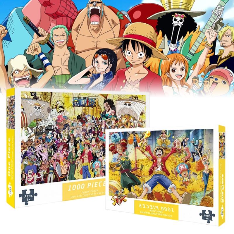 1000 Piece Paper Puzzle Sea Pirate King Collection, Miniature Cartoon Flat Puzzle