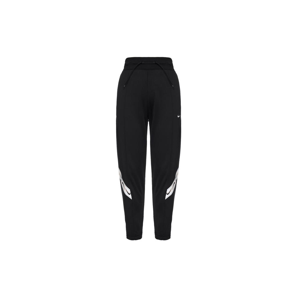 Nike Therma-Fit Einfarbige Block-High-Waist-Tapered-Strick-Jogginghose Damen Unterteile Schwarz FB5441-010