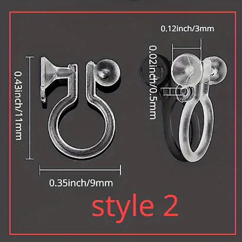 DIY Jewelry Clear Plastic Clip-on Earring Converters Resin Invisible Earring Converters Components with Earring Backs for Ears